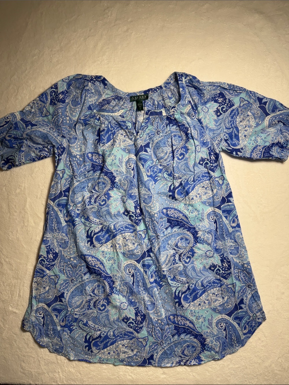 Lauren Ralph Lauren Blue Paisley Mini Dress